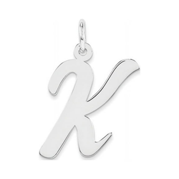Sterling Silver Large Script Initial K Charm