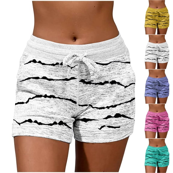 Summer Akafmk Summer Womens Shorts,Plus Size Women Casual Shorts,Fashion Women Drawstring Casual Pocket Loose Printed Sports Shorts Pants