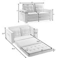 thumbnail image 2 of 3 in 1 Sleeper Sofa Couch Bed,Small Tufted Velvet Convertible Loveseat Futon Sofa Pullout Bed, with Storage Pockets Chaise for Living Room Apartment Lounge Foldable (Brown), 2 of 9
