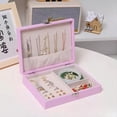 thumbnail image 3 of Organizador de Joyas de 2 Piezas: Estuche Portátil para Collares, Aretes, Anillos y Accesorios, Color Negro., 3 of 5
