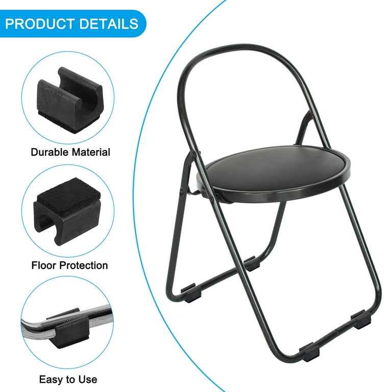 50 Pcs Black U-Shape Furniture Feet Protectors - 10mm Non-Slip Chair Leg Caps