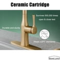 thumbnail image 6 of Boyel Living Single Handle Pull Down Kitchen Sink Faucet Stainless Steel Pull Out Kitchen Faucet with Sprayer in Brushed Gold, 6 of 7