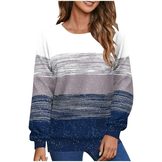 Besolor Hauts de Printemps Automne pour Femmes, Chemise à Manches Longues Imprimée Tendance, Blouse Décontractée Ample pour Dames
