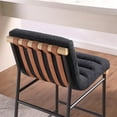 thumbnail image 2 of Pemberly Row Black Boucle Fabric Counter Height Chair with Iron Leg Frame, 2 of 5