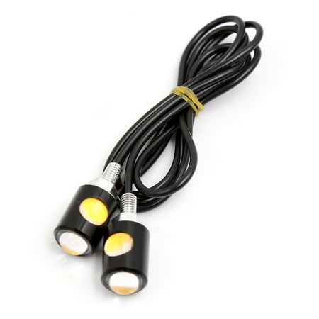 Tail Motor Screws Axe Unique Bargains Pair Yellow COB 2- Car Motor Tail Number License Plate Screw Bolt Light Lamp ()