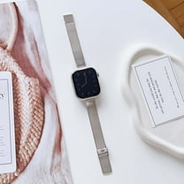 for Apple Watch Band Women Girls 38/40/41/42mm(Series 10), Ultra Slim Mesh Metal Strap, Adjustable Metal Clasp, Compatible with iWatch Series 10 9 8 7 6 SE Ultra 5 4 3 2 1, Silver