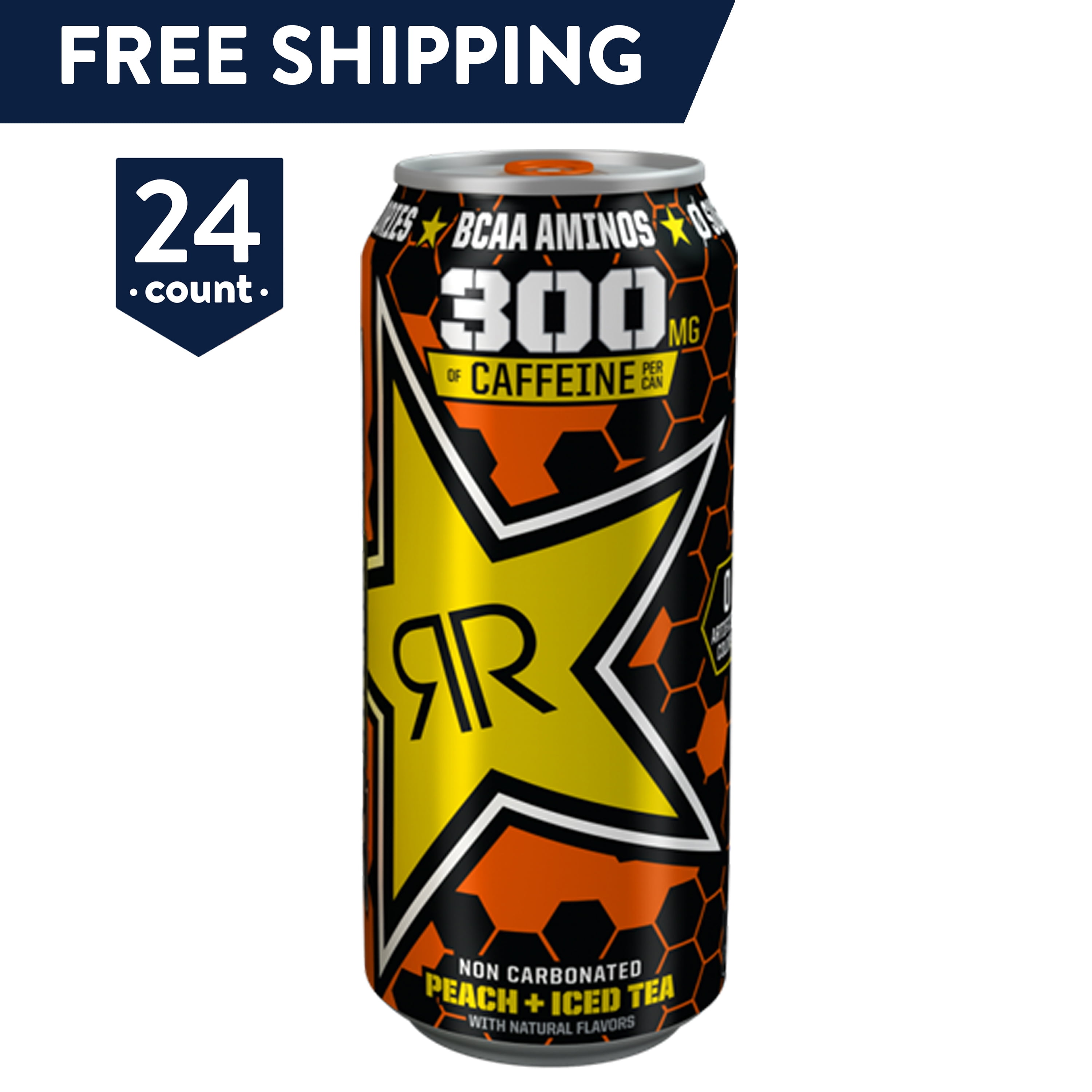 24 Cans Rockstar Xdurance Energy Drink Peach Iced Tea 16 Oz Cans Walmart Com Walmart Com