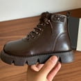 thumbnail image 6 of Povozer Girls Ankle Boots Kids Fall Boots Winter Warm Snow Outdoor Shoes(Brown,13.5), 6 of 6
