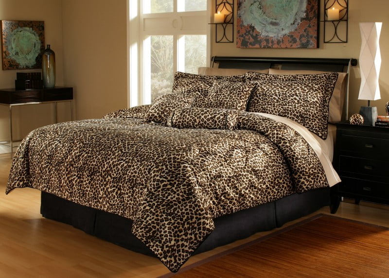 7 Piece Full Leopard Animal Kingdom Bedding Comforter Set