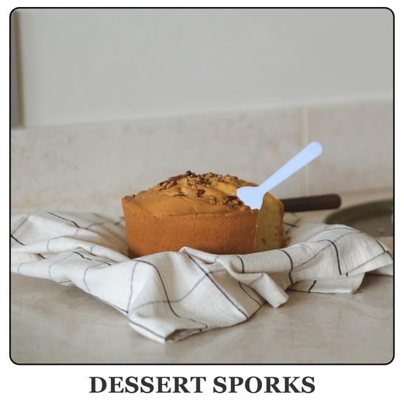 MEIBUTYUP Assorted Color Plastic Cake Forks and Spoons for Fruit Parties 100Pcs