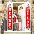 thumbnail image 2 of Cartel de cartel de porche navideño, decoraciones de coplas de Feliz Navidad, coplas colgantes de Navidad de bienvenida para decoración al aire libre de fiestas navideñas en el hogar (g), 2 of 5