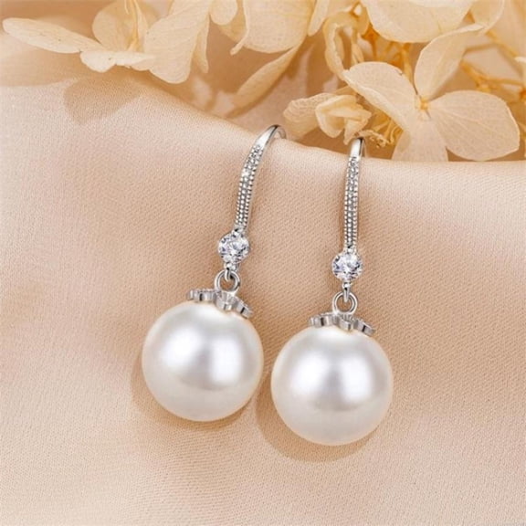 New Shining Pearl Earrings Rhinestone Flower Studs Earrings Crystal Earring for Women Engagement Wedding Party Jewelry Gifts