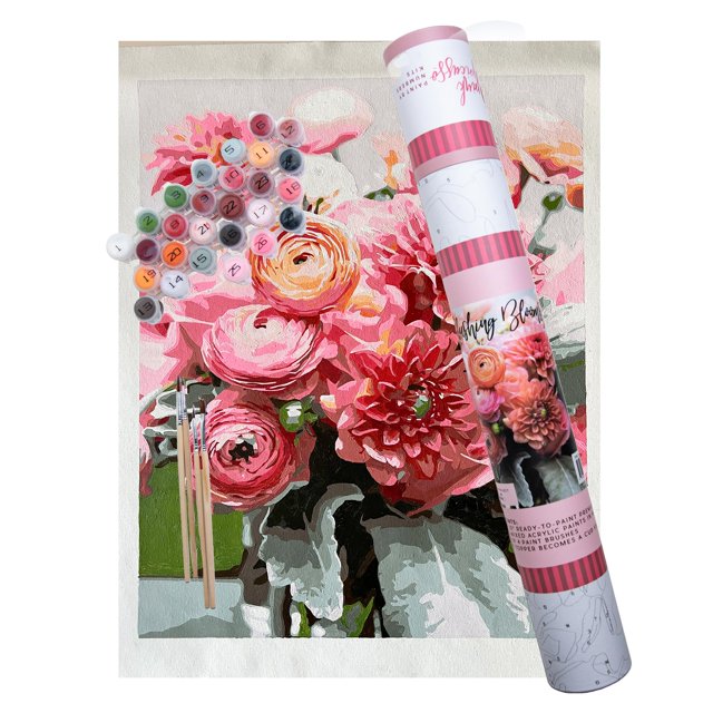 Kit de pintura por números Pink Picasso 41x51 cm Set floral