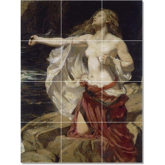Ceramic Tile Mural-Herbert James Draper Nudes Painting 129. 12.75" w x 17" h using (12) 4.25 x 4.25 ceramic tiles