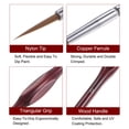 thumbnail image 4 of Pintura Pinceles 9mm Punta Punta 184mm Longitud Nylon Pelo Detallado Pintura Pincel para Acuarela Óleo Acrílica Pintura(0#), Rojo, 4 of 7
