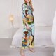 thumbnail image 3 of Fotbe African Women Conjunto de Pijama de Manga Larga para Mujer con Estampado, Ropa de Dormir de 2 Piezas, Conjunto de Casa Suave y Cómodo con Bolsillos-Small, 3 of 7