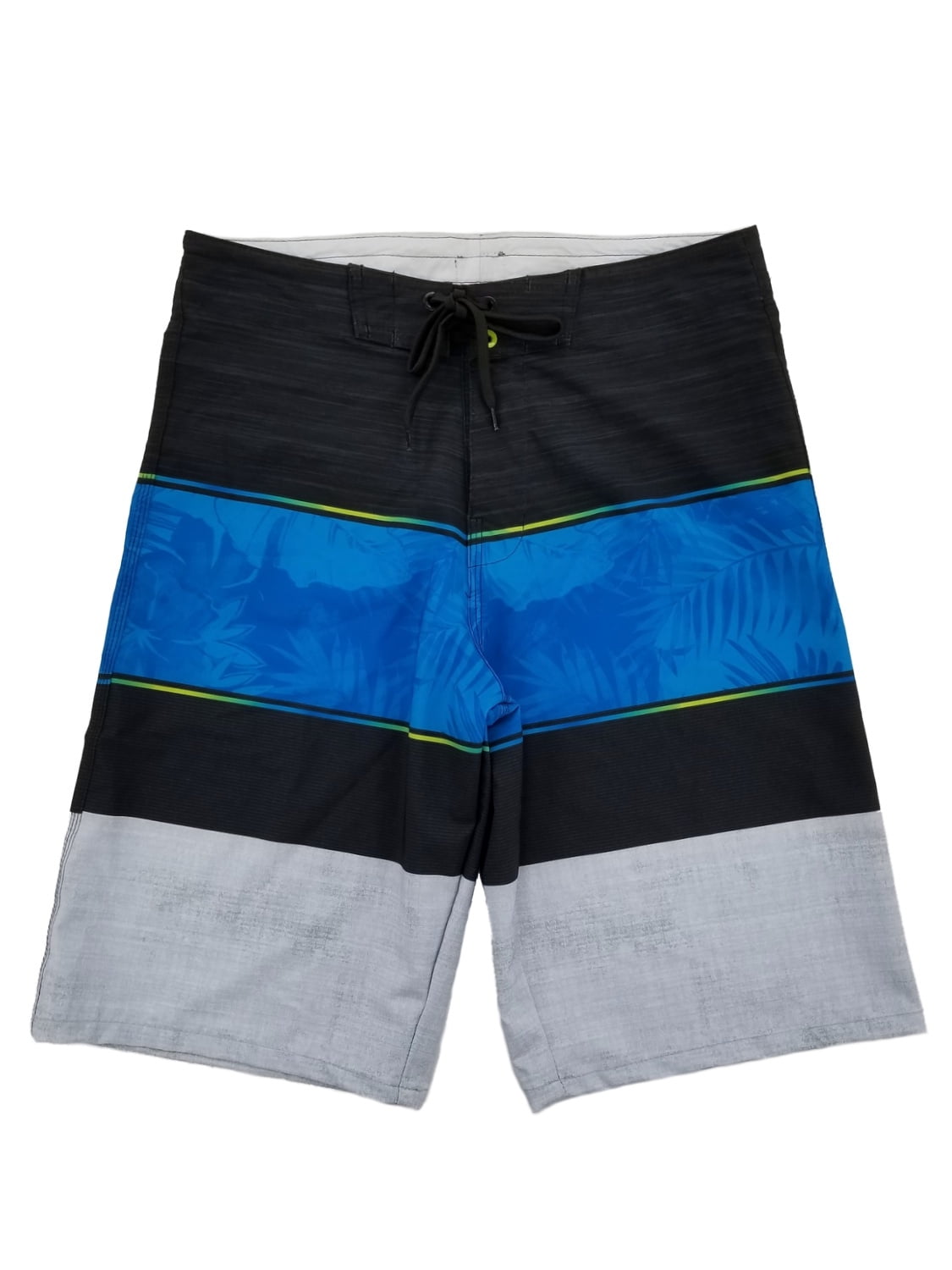 BURNSIDE - Mens Light Gray Tropical Hawaiian Board Shorts Surf Shorts ...