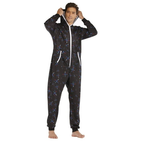 

Pajama Sets Loungewear for Men Men s Long Sleeve Soild Color Printed Jumpsuit Zipper Hood Pyjamas Nightwear With Pockets polyester Winter Jackets for Men Black