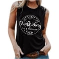thumbnail image 1 of Pompotops T-Shirt Sans Manches Décontracté d'Été pour Femmes, Col Rond Imprimé, Ample, 1 of 4