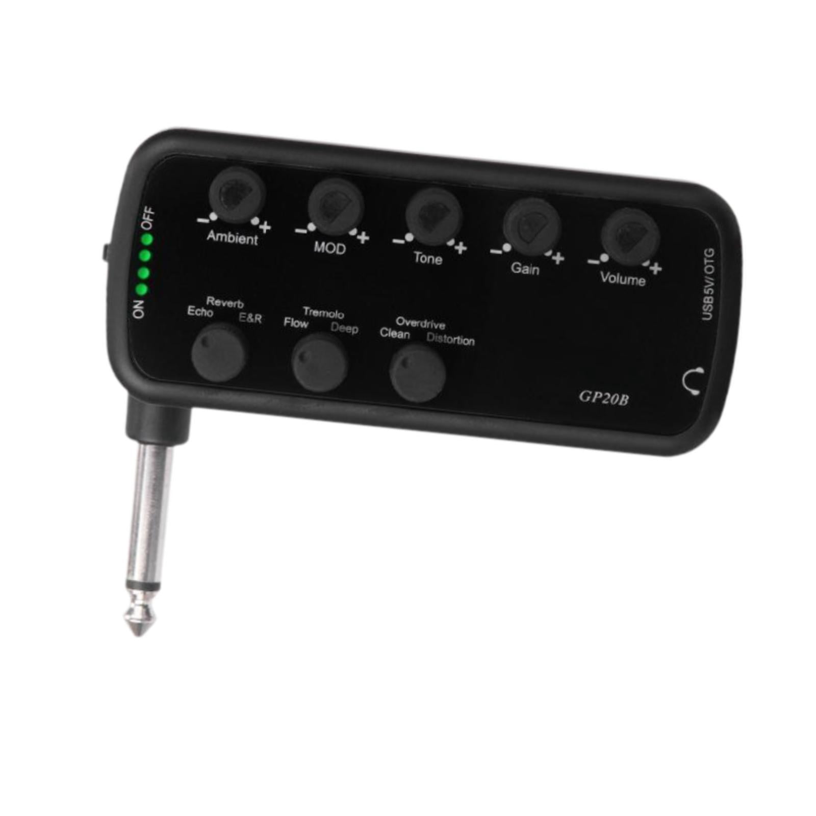 QccHieUs Bass Headphone Amp Built-in 3 Effects for Home Performances Studio Recording