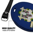 thumbnail image 4 of Connecticut State Flag Round Leather Luggage Card Suitcase Carry-On ID Tag, 4 of 6