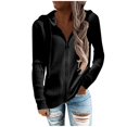 thumbnail image 2 of Manteau à Capuche Décontracté à Manches Longues avec Fermeture Éclair et Cordon de Serrage pour Femmes, 2 of 5