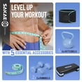 thumbnail image 2 of SAKAE Blue Adjustable Aerobic Stepper Kit with Dumbbells & Kettlebell & Weightlifting Belt & Measuring Tape, 2 Level Risers Exercise Step Platform for Home Gym Exercise Fitness Workout, black, 2 of 9