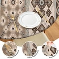 thumbnail image 4 of Brown Geometric Diamond Heart Pattern Round Fitted Tablecloth with Elastic Edge,Dining Table Cover Waterproof,Outdoor Round Tablecloth for Camping,Dining,Indoor and Outdoor, 4 of 7