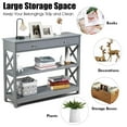 thumbnail image 5 of Giantex 3-Tier Console Table, Entryway Table w/2 Open Storage Shelves Drawer, Narrow Accent Table, Multifunctional Side Table, Grey, 5 of 6