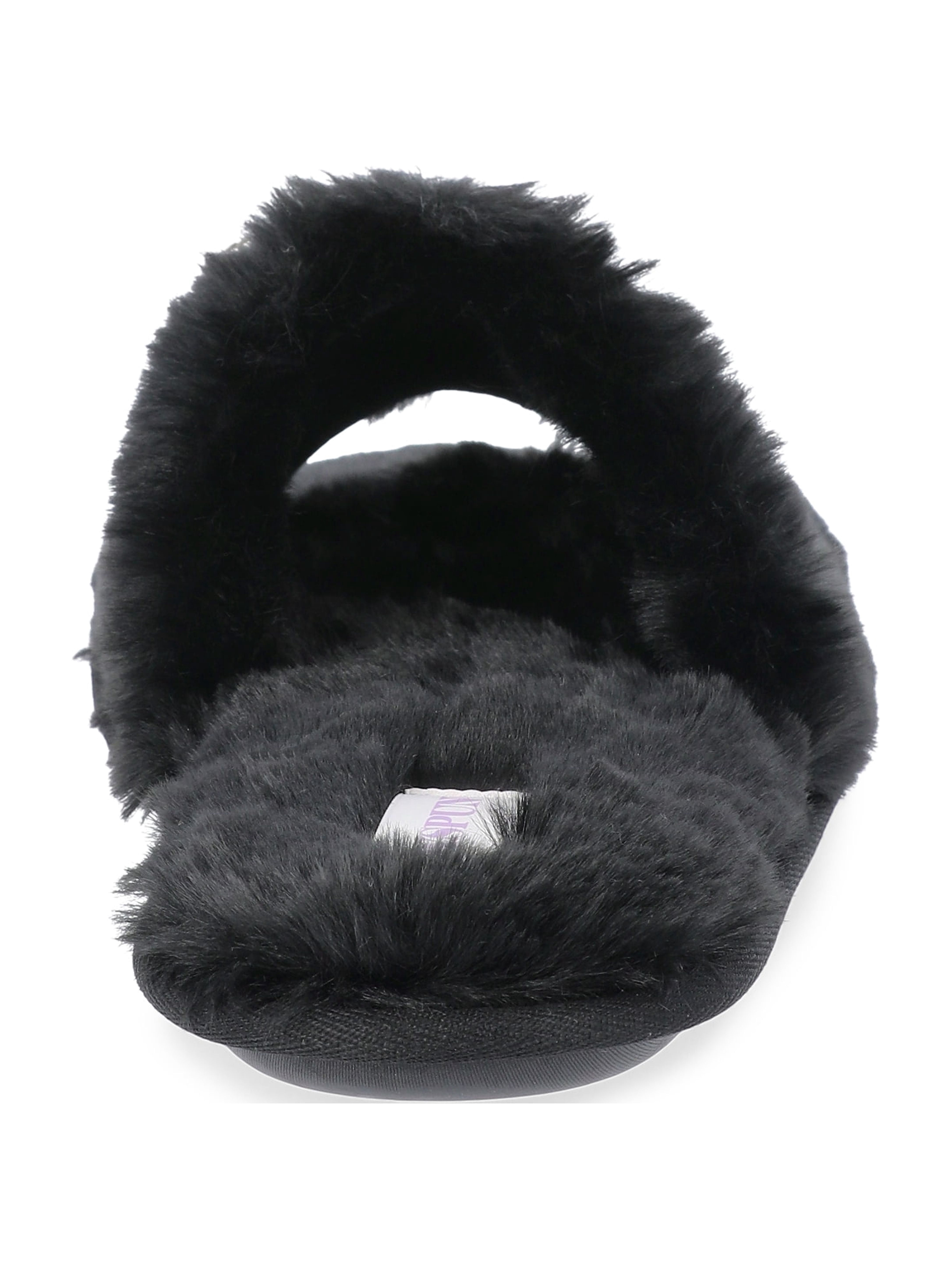 Joyspun Women's Rhinestone Bow Open-Toe Slippers