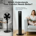 thumbnail image 5 of KISSAIR 35" Bladeless Tower Fan, Quiet Oscillating Fan with Remote, 4 Modes & 3 Speeds, 12H Timer, LED Display, Safe for Kids & Pets, Ideal for Bedroom & Home (Black), 5 of 10