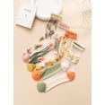 thumbnail image 6 of CHUNTIAN Women's 4 Pairs Sheer Mesh Flower Patterned Thin Casual Crew Socks Transparent Cute Summer Socks, 6 of 7