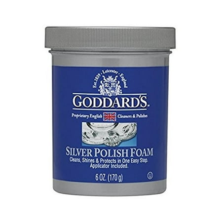 Tarnish Remover Plate - goddards silver polisher - 170g/6 oz. cleansing foam with sponge applicator - tarnish remover