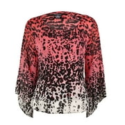 JM Collection Women's Cold-Shoulder Top Red Size X-Large