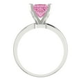 thumbnail image 4 of 2 ct Princess Cut Simulated Pink Diamond Solitaire 18K White Gold Womens Engagement Ring, 4 of 5
