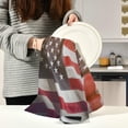 thumbnail image 5 of GZHJMY Flag Day Vintage American Flag Kitchen Dish Towels Set of 6,Dishcloths,Absorbent Soft Towels Hand Towels, Tea Towels,18" x 28", 5 of 6