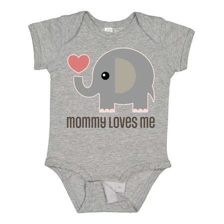 

Inktastic Mommy Loves Me Elephant Gift Baby Boy or Baby Girl Bodysuit