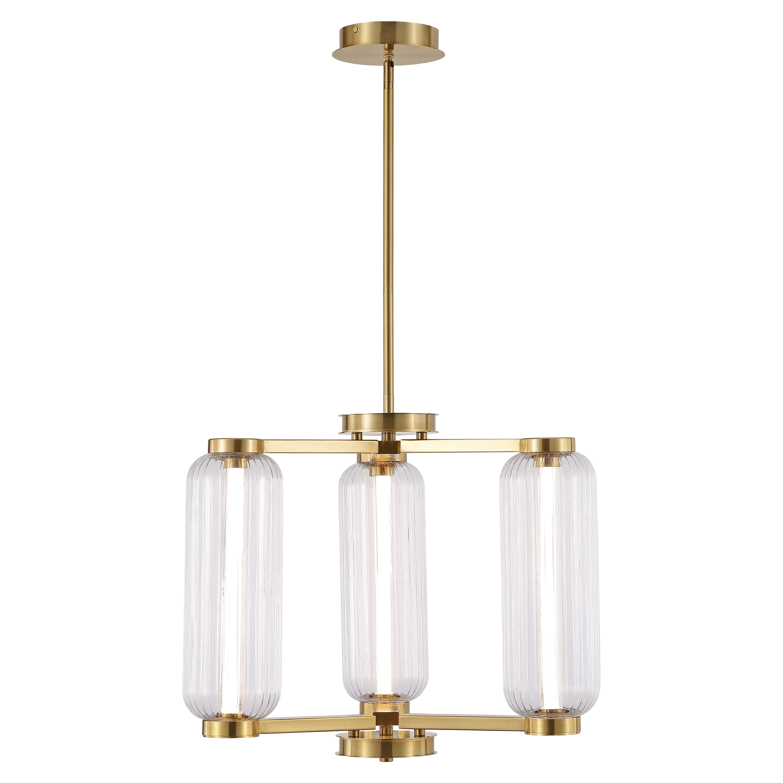 Safavieh Counture Cyndy Glass 3-Light Chandelier, Gold/Clear