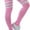 Light Pink, variant on Women's Athletic Acrylic Thigh High Long Socks w/ Three Stripe Top - Black/White