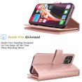 thumbnail image 3 of Takfox iPhone 12 Case, iPhone 12 Pro Case Cover 9 Card Holder PU Leather Kickstand Wrist Strap Protective Wallet Case for Women Apple iPhone 12/12 Pro 6.1 inch (2020), Rose Gold, 3 of 6