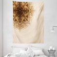 thumbnail image 1 of Henna Tapestry, Vintage Hand Drawn Style Mandala Artwork Corner Ornament Ottoman Culture Art Elements, Wall Hanging for Bedroom Living Room Dorm Decor, 60W X 80L Inches, Tan Brown, by Ambesonne, 1 of 2