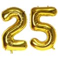 thumbnail image 1 of Globo con número EBAIJQUO 25, dorado, 40 pulgadas, para decoración de fiestas, 1 of 6