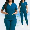 thumbnail image 2 of VIAOLI Scrubs for Women Set Classic V-Neck Top and Yoga Jogger Pant Medical Nursing Uniform Scrubs Set Clearance, 2 of 6