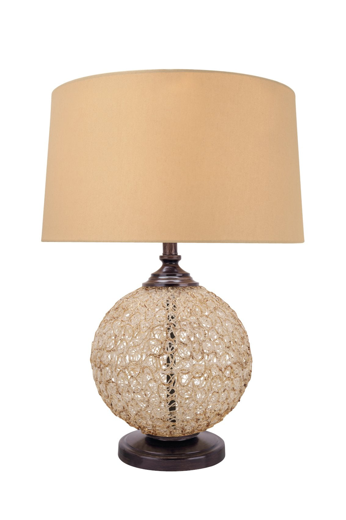 Aspen Creative 40253-21-2, Brown Table Lamp w/Natural Linen Shade, Size: 9-1/2