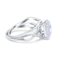 thumbnail image 5 of Cubic Zirconia Size-8 Two Piece Art Deco Wedding Ring Marquise 925 Sterling Silver, 5 of 7
