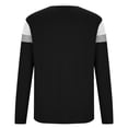 thumbnail image 5 of Mens Long Sleeve Shirt Soft Casual Full Sleeves Crew Neck Tee Color Block Striped Design Relaxed Sweatshirt, 5 of 6