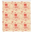 thumbnail image 3 of Ambesonne Retro Shower Curtain, Retro Gaming Objects, 69"Wx75"L, Dark Peach and Cream, 3 of 3