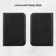 thumbnail image 2 of Cartera Belemay minimalista con doble pliegue magnético de piel negra, 2 of 9