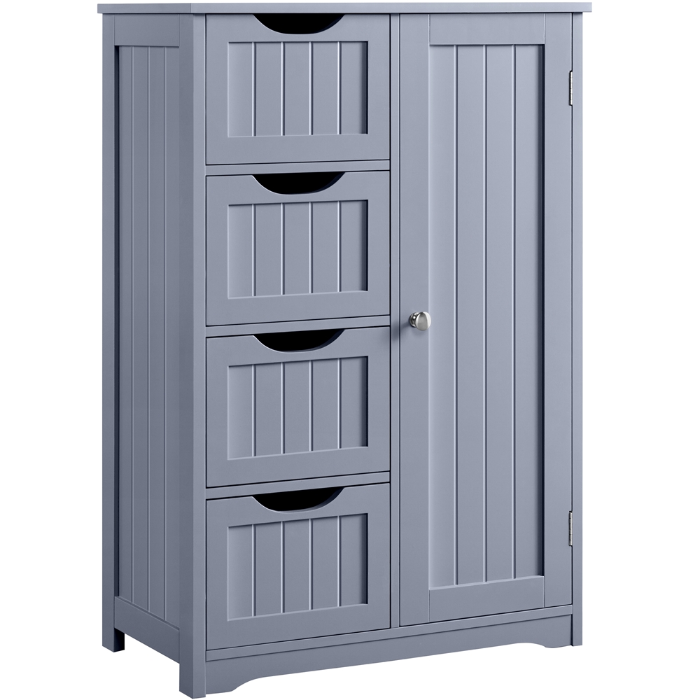 Yaheetech 4 Drawers Wooden Bathroom Storage Cabinet, Gray - image 1 of 7