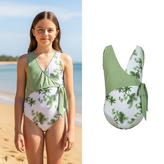 Swimsuits Girls 1 Piece Swimsuits Hawaii Print Bathing Suits Summer Clothes Little Girls Swimsuits Size 11-12 Years